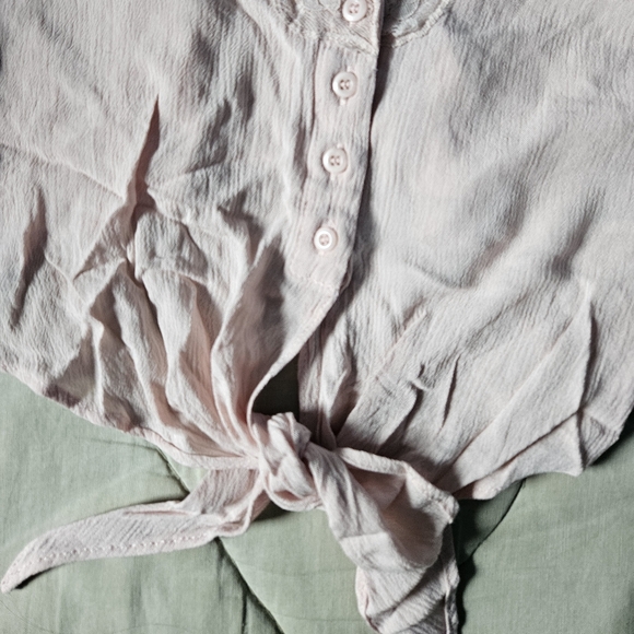 GARAGE Lace Tie Front Button Up Cami Pink XS - Picture 3 of 7